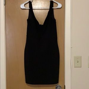 Form fitted black mini dress